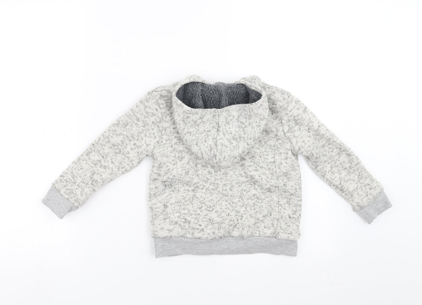 Primark Boys Grey   Full Zip Hoodie Size 2-3 Years  - fleece lined