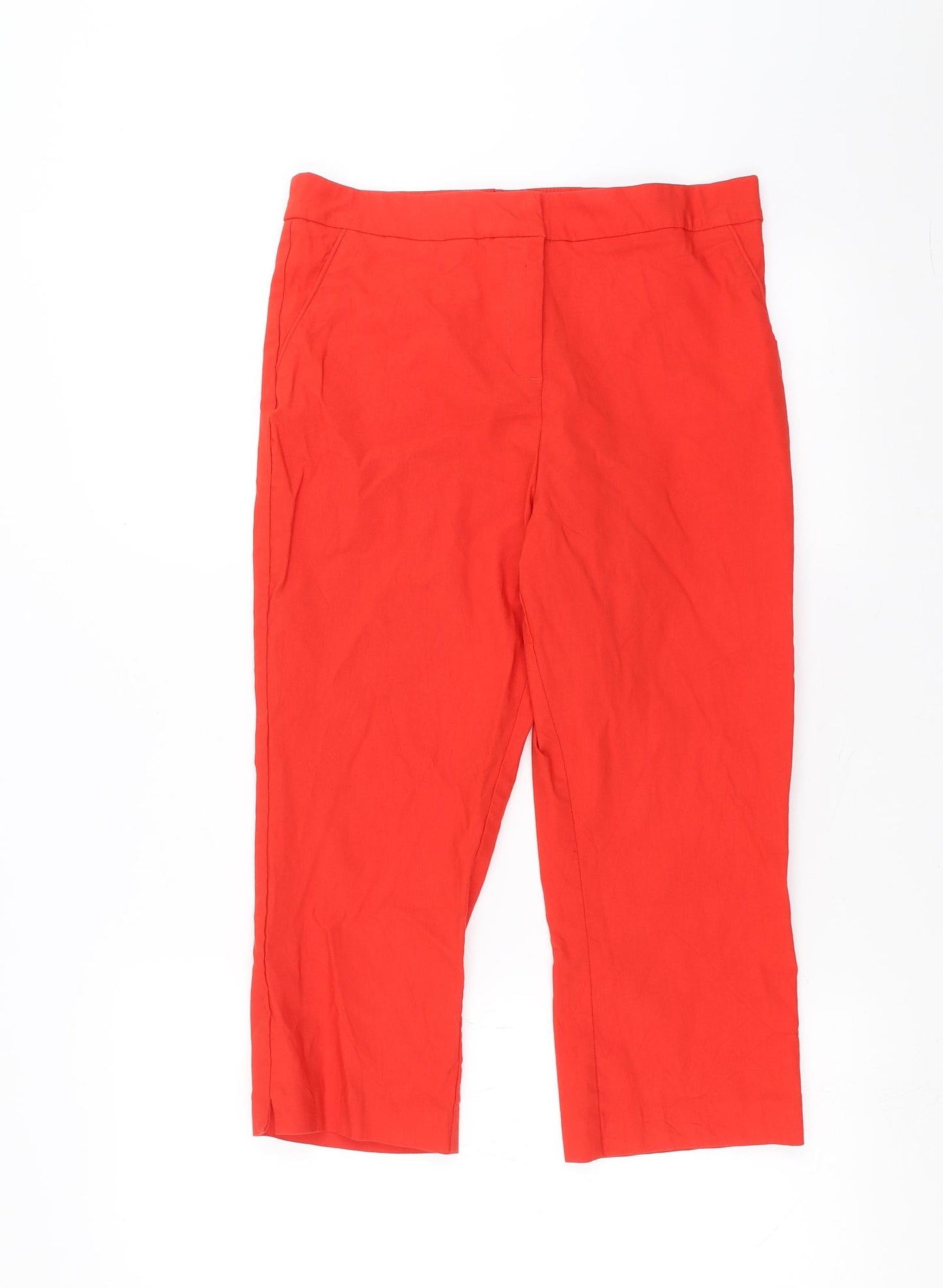 Matalan Womens Red   Cropped Trousers Size 14 L20 in