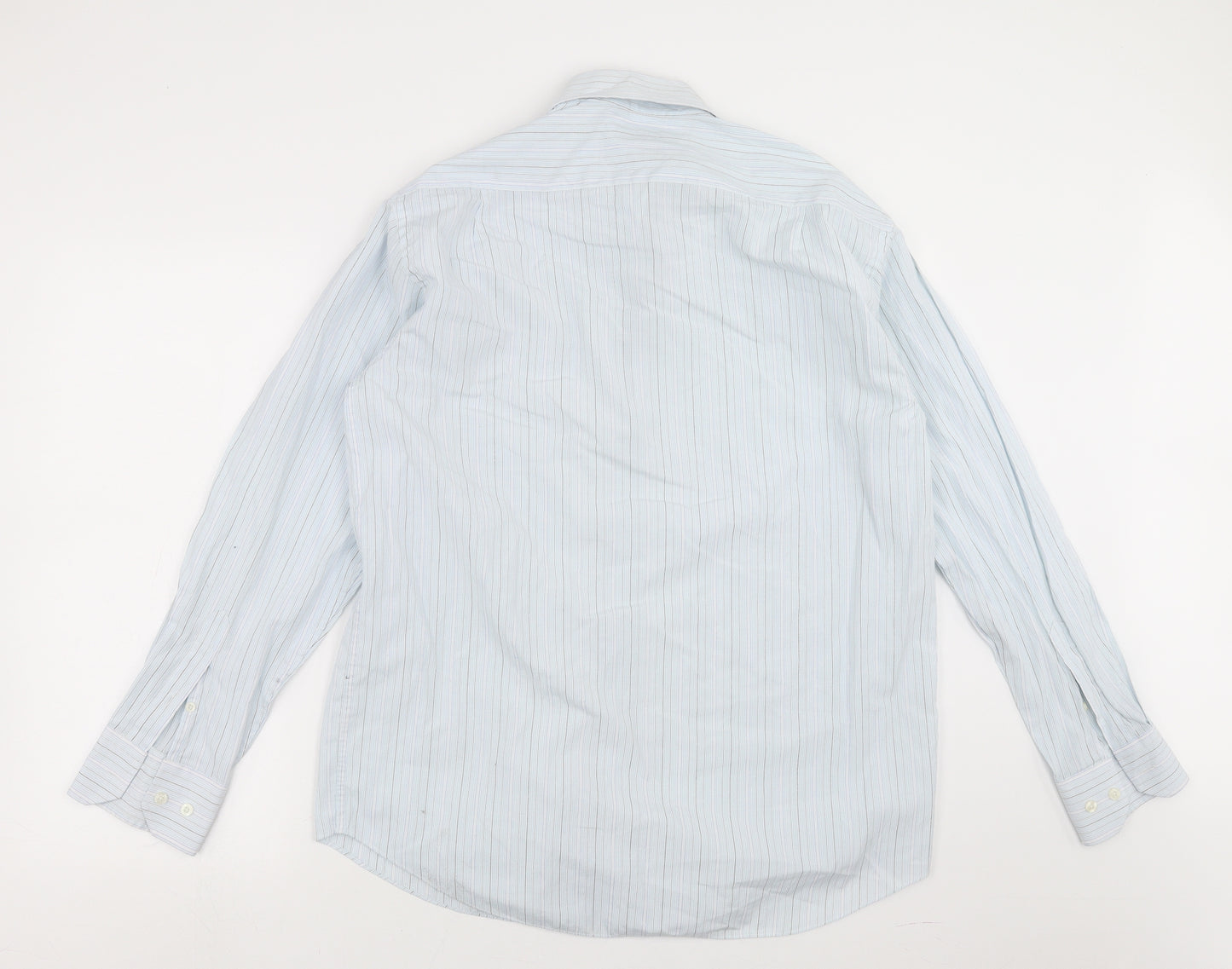 blue lake Mens Blue Striped   Button-Up Size 16