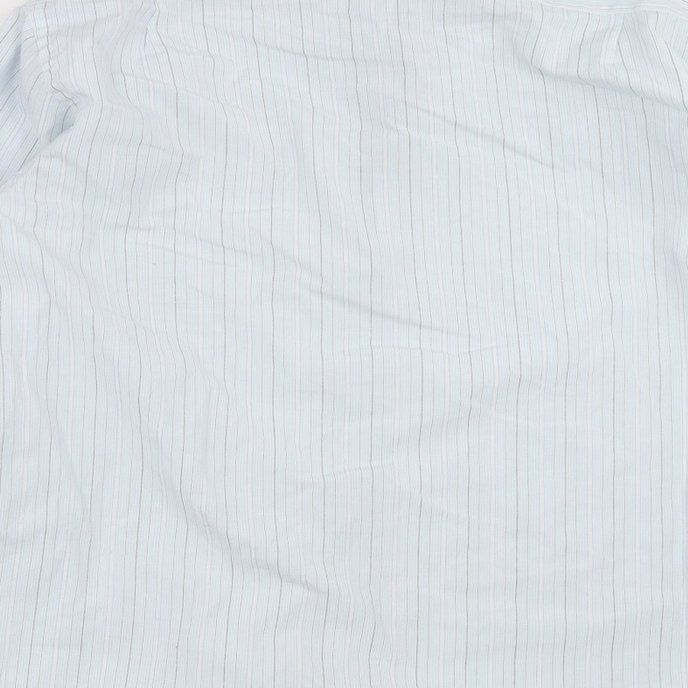 blue lake Mens Blue Striped   Button-Up Size 16
