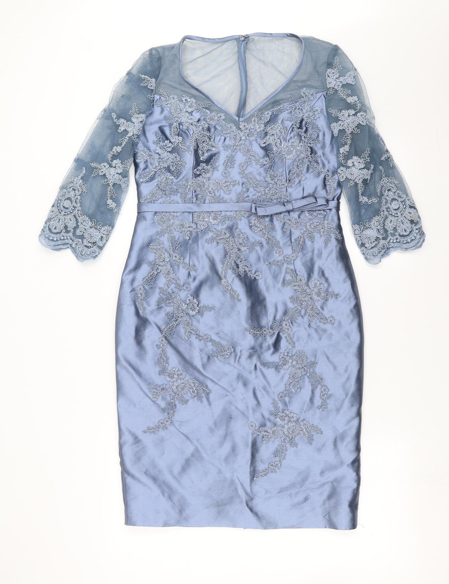 Veni infantino Womens Blue Floral  Pencil Dress  Size 10  - Embroidered detail