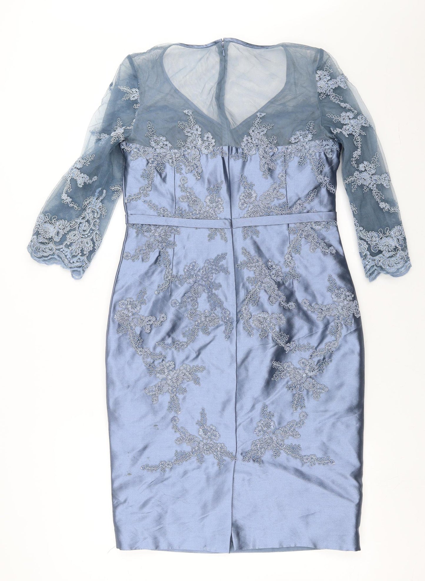Veni infantino Womens Blue Floral  Pencil Dress  Size 10  - Embroidered detail