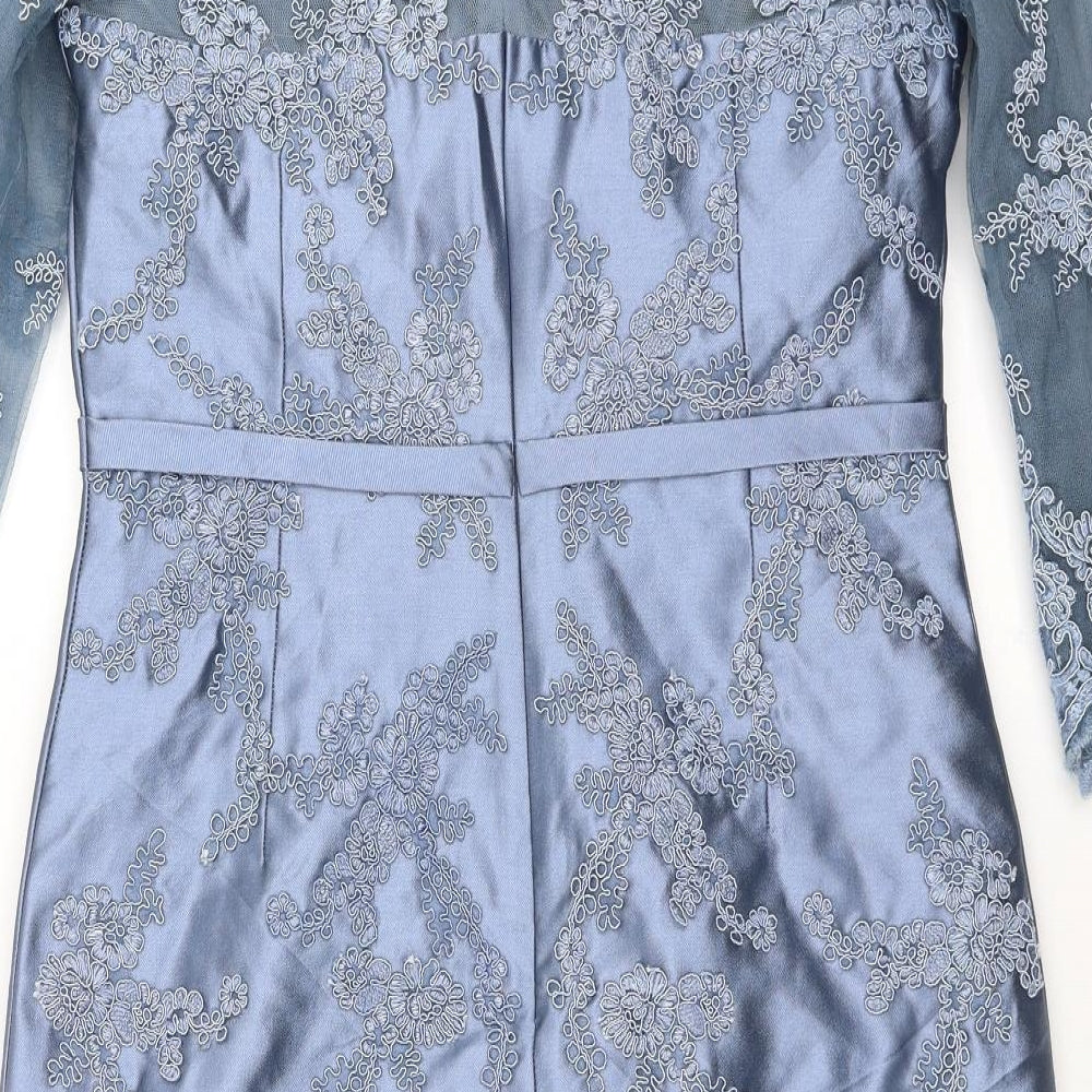 Veni infantino Womens Blue Floral  Pencil Dress  Size 10  - Embroidered detail