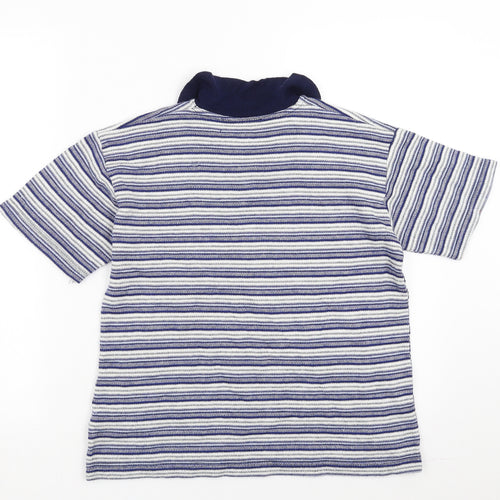 Debenhams Boys Blue Striped  Basic Polo Size 9-10 Years