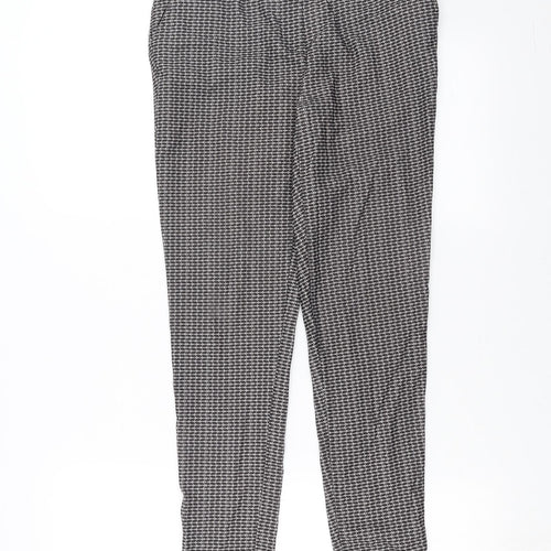 New Look Womens Black Geometric  Trousers  Size 8 L26 in