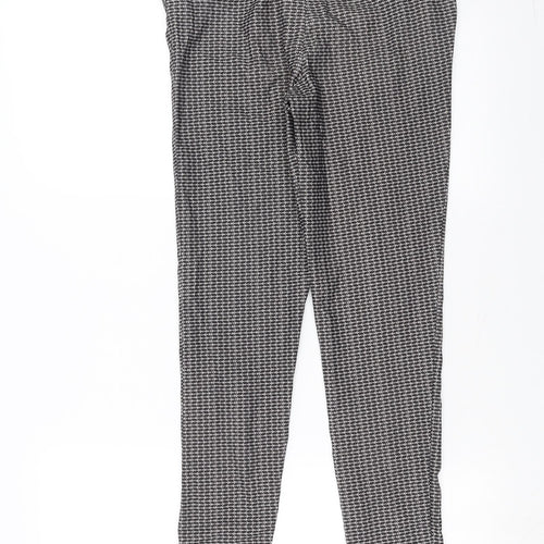 New Look Womens Black Geometric  Trousers  Size 8 L26 in