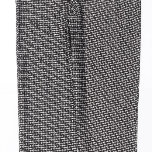 New Look Womens Black Geometric  Trousers  Size 8 L26 in