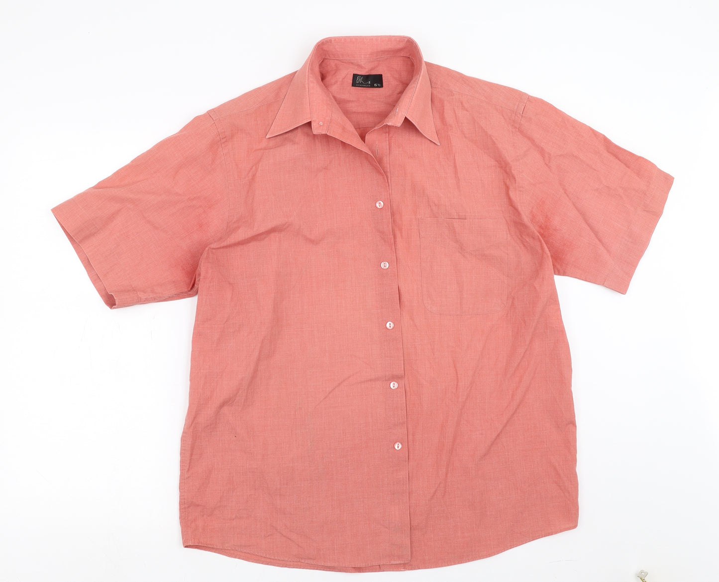 BHS Mens Pink    Button-Up Size 15.5