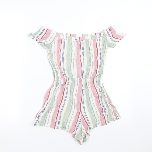 New Look Girls Multicoloured Striped  Playsuit One-Piece Size 11 Years