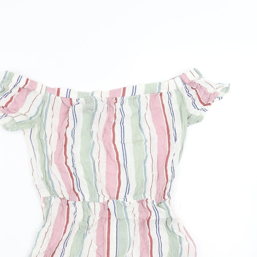 New Look Girls Multicoloured Striped  Playsuit One-Piece Size 11 Years