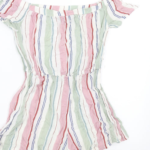 New Look Girls Multicoloured Striped  Playsuit One-Piece Size 11 Years