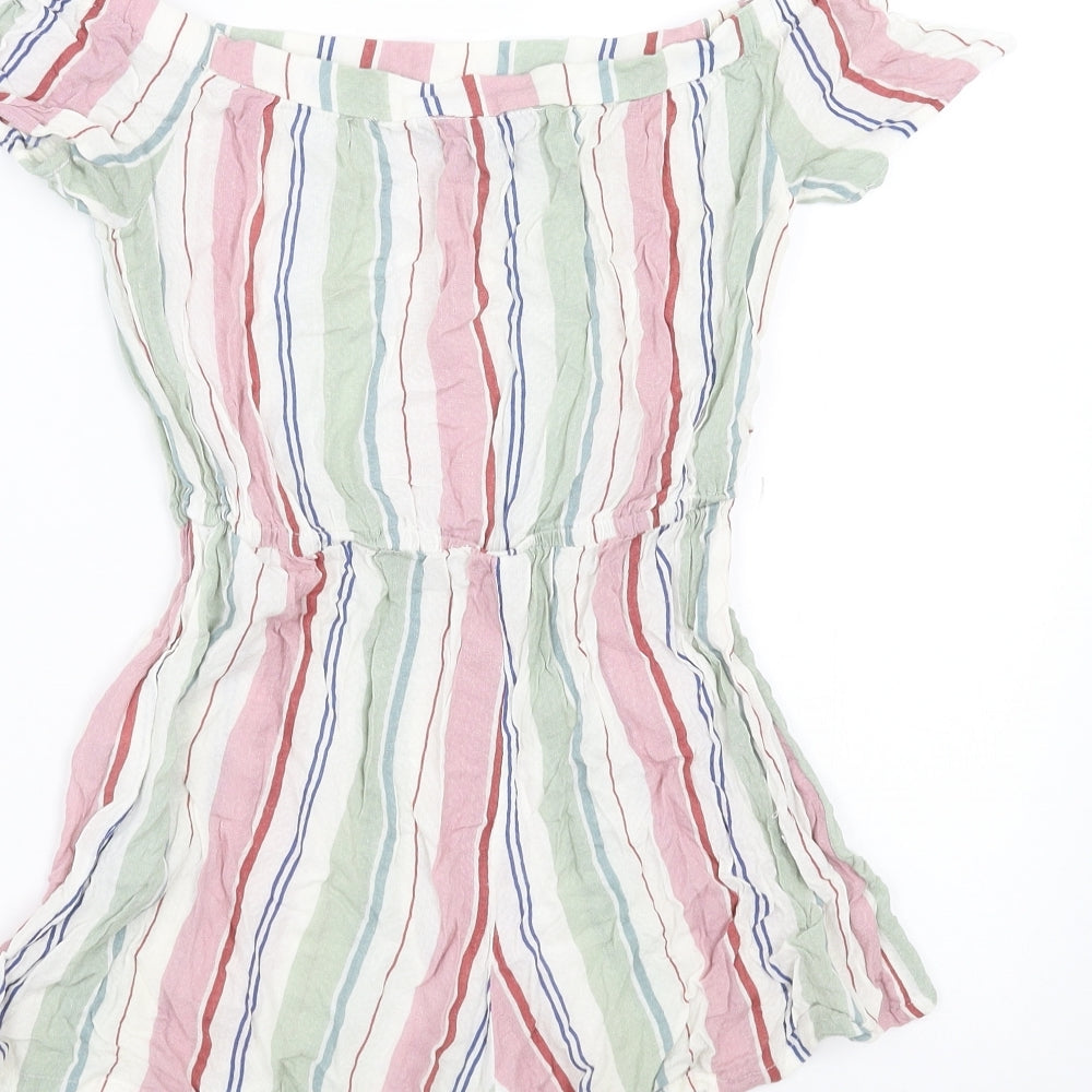 New Look Girls Multicoloured Striped  Playsuit One-Piece Size 11 Years