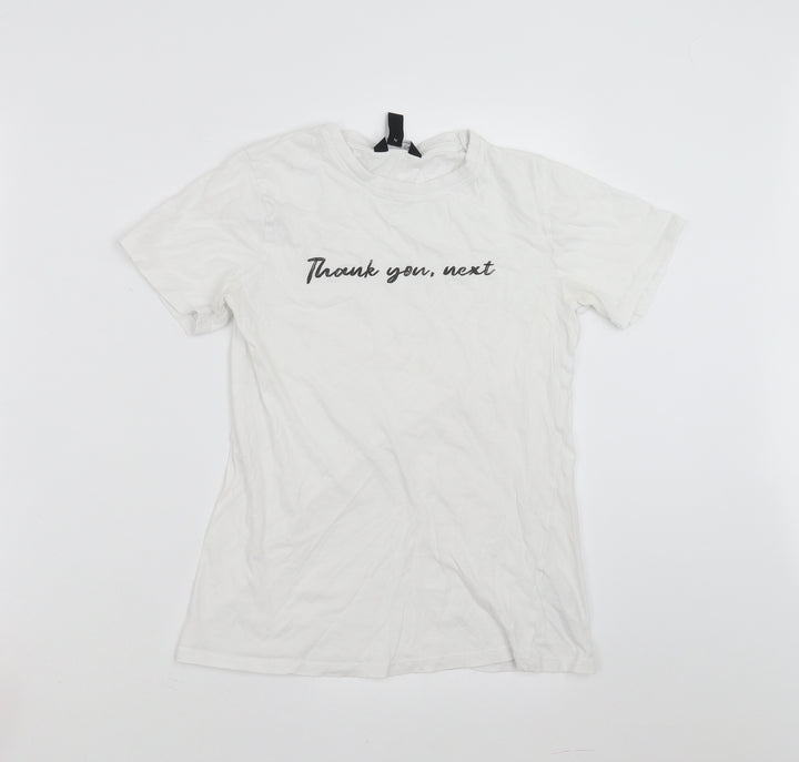 New Look Girls White Basic T-Shirt Size 6 Years - thank you, next