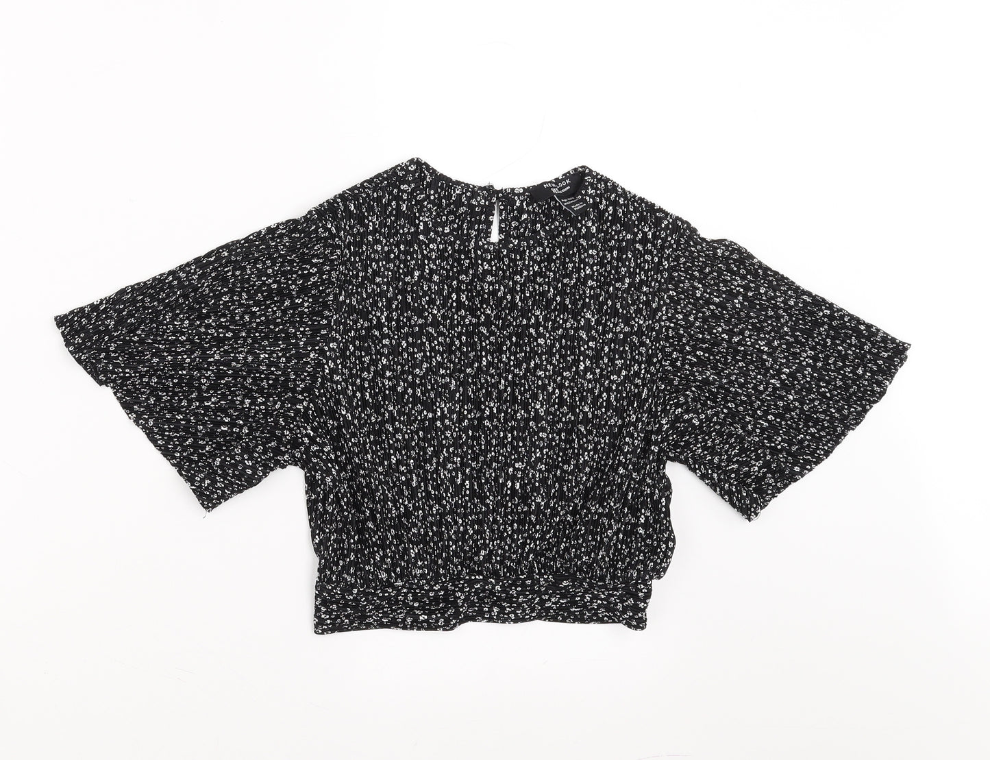 New Look Girls Black Floral  Basic Blouse Size 10-11 Years