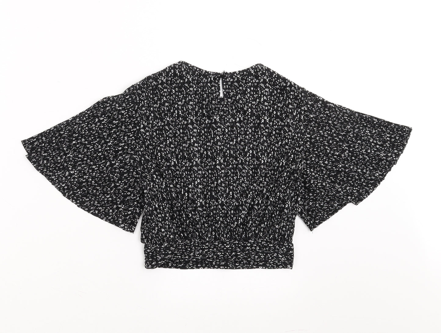 New Look Girls Black Floral  Basic Blouse Size 10-11 Years