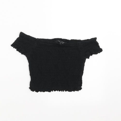 New Look Girls Black   Cropped T-Shirt Size 10 Years