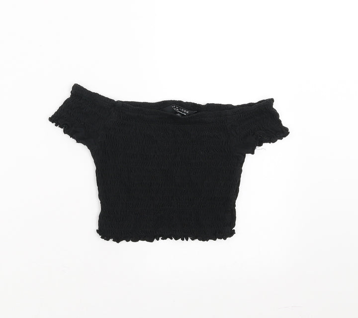 New Look Girls Black   Cropped T-Shirt Size 10 Years