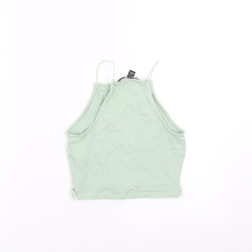 New Look Girls Green   Cropped T-Shirt Size 10-11 Years  - crochet detail