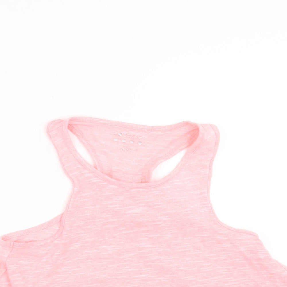 souluxe Girls Pink   Basic Tank Size 10-11 Years  - racer back