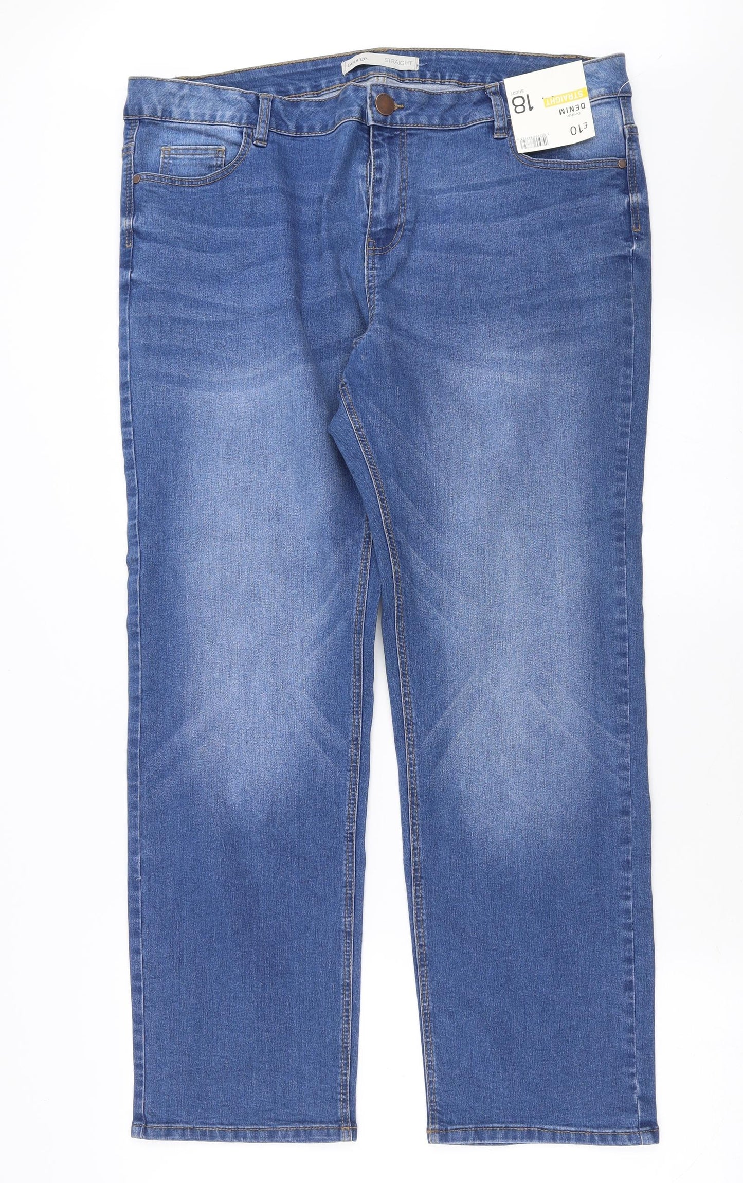 George Womens Blue  Denim Straight Jeans Size 18 L28 in - short Leg