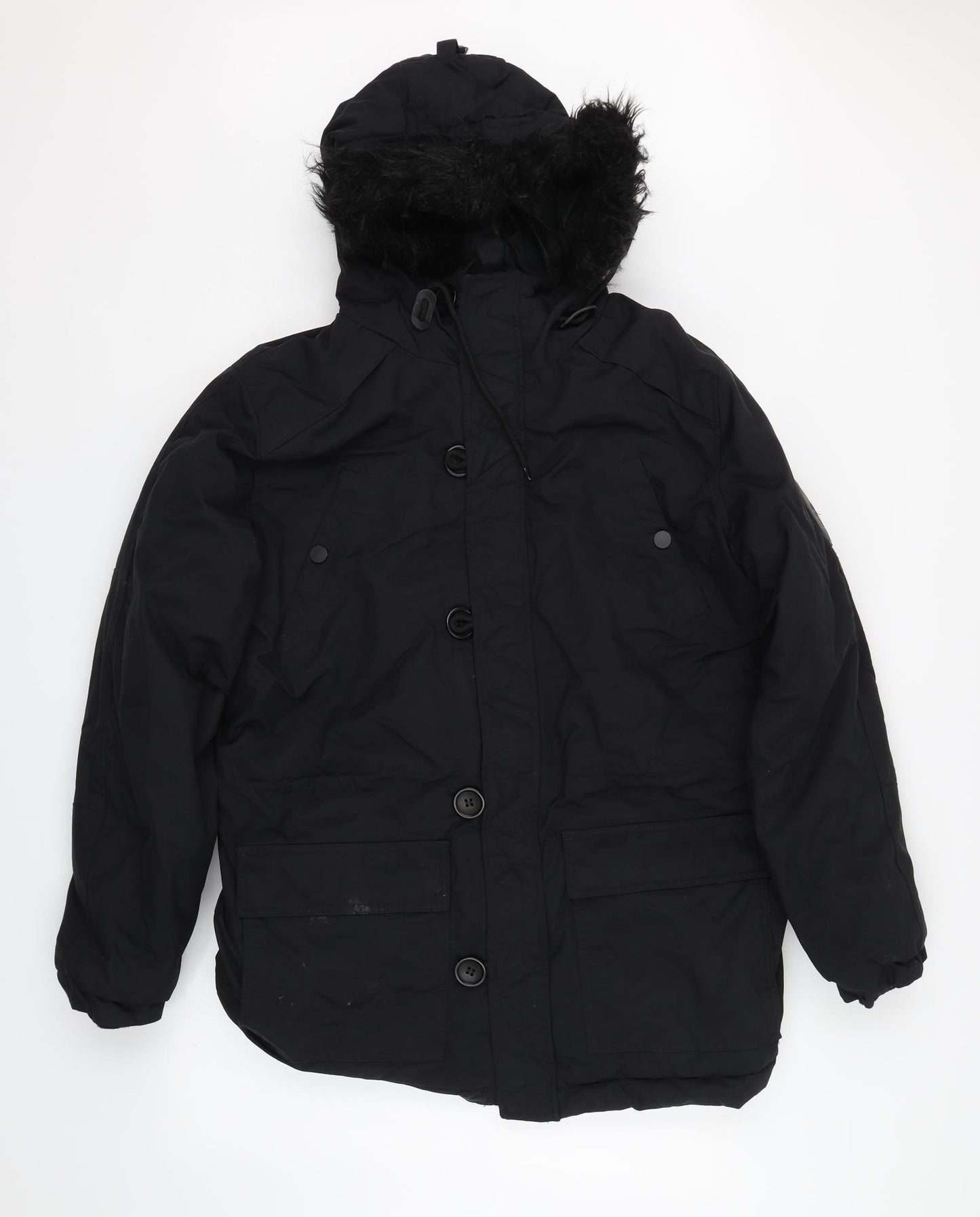 Cedar Wood State Mens Black   Puffer Jacket Coat Size L
