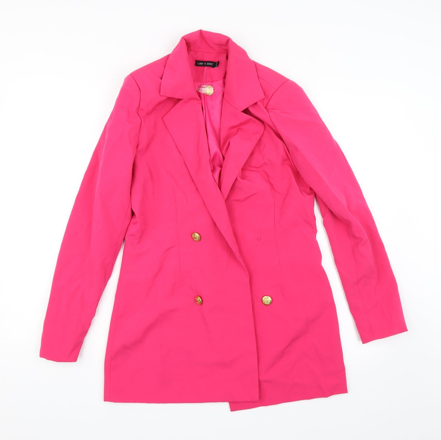 I SAW IT FIRST Womens Pink   Overcoat Coat Size 8