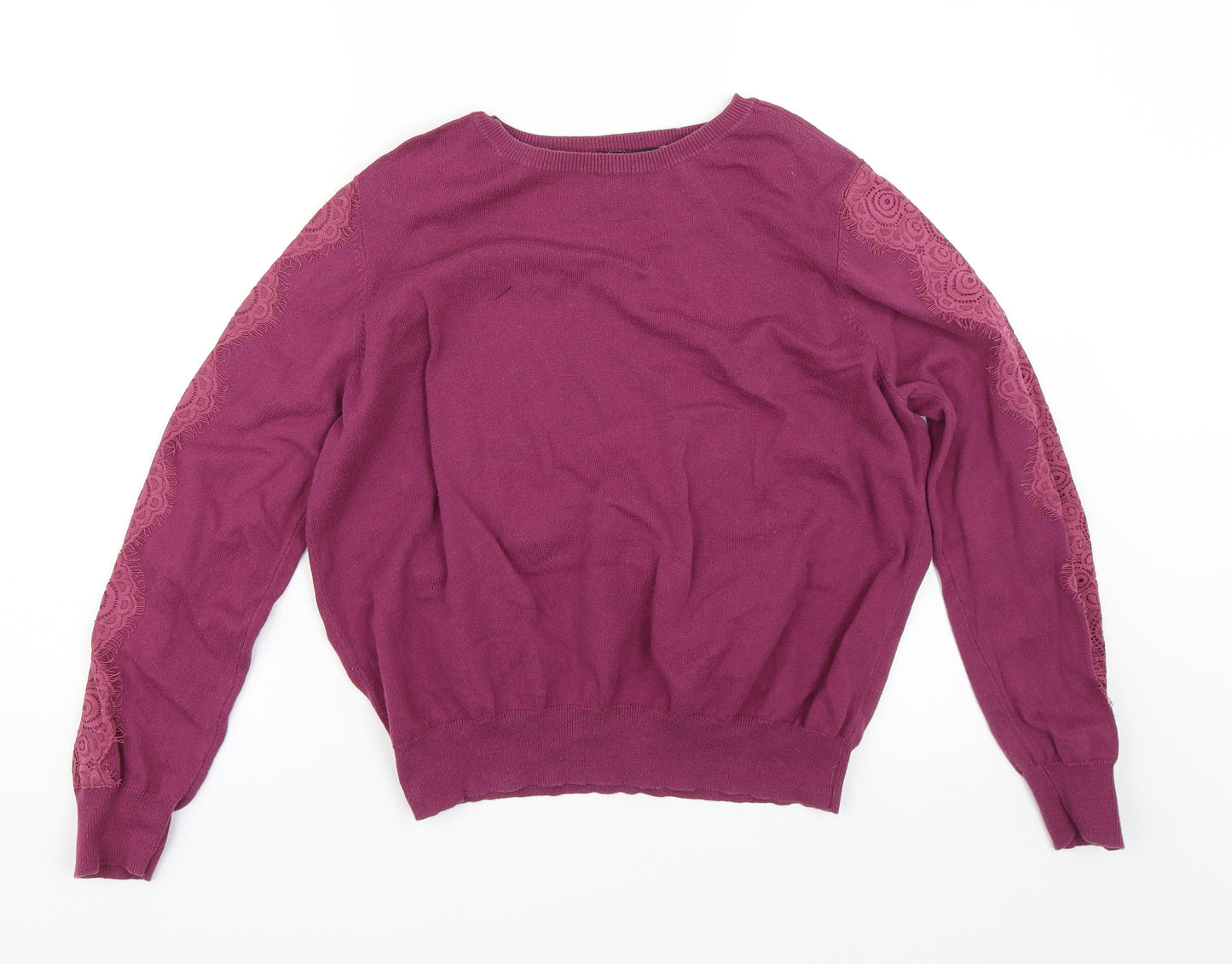 Dorothy Perkins Womens Purple Floral  Pullover Jumper Size 18