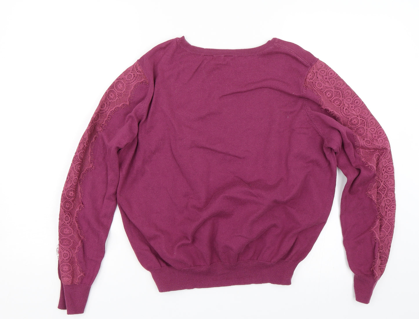 Dorothy Perkins Womens Purple Floral  Pullover Jumper Size 18