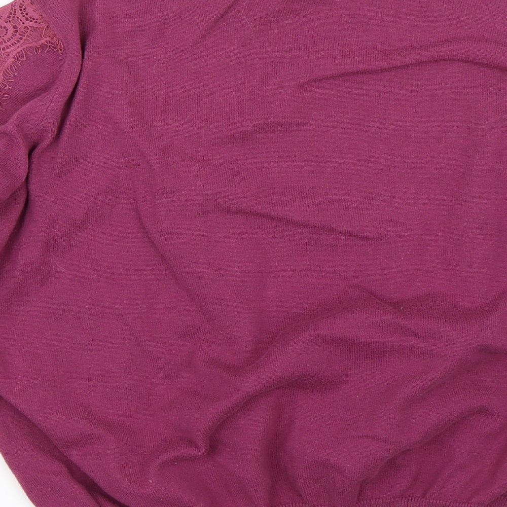 Dorothy Perkins Womens Purple Floral  Pullover Jumper Size 18