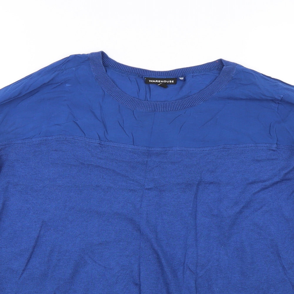 Warehouse Womens Blue   Basic T-Shirt Size 12