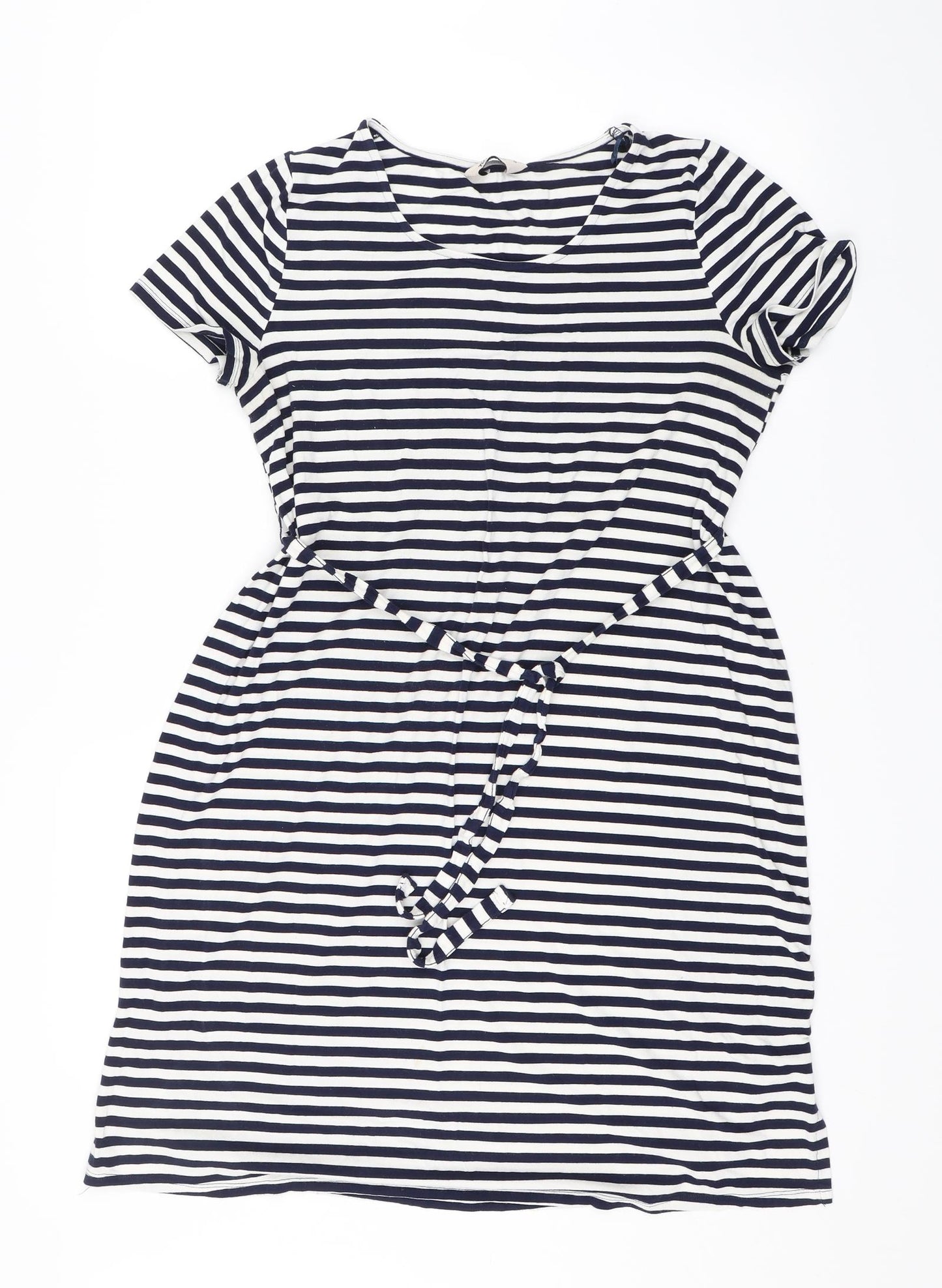 TU Womens White Striped  T-Shirt Dress  Size 12
