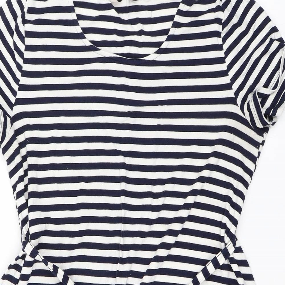 TU Womens White Striped  T-Shirt Dress  Size 12