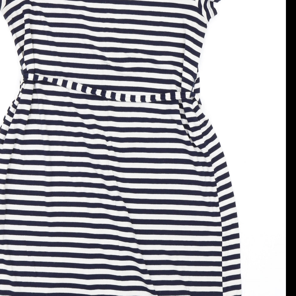 TU Womens White Striped  T-Shirt Dress  Size 12