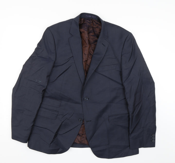 Woolmark blend Mens Blue Jacket Suit Jacket Size 44