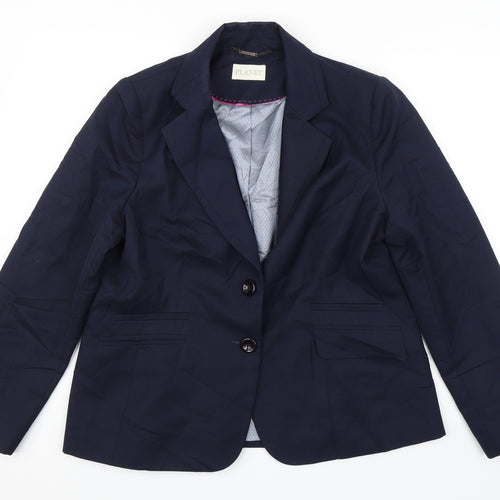 Panet Womens Blue Spotted  Jacket Suit Jacket Size 16