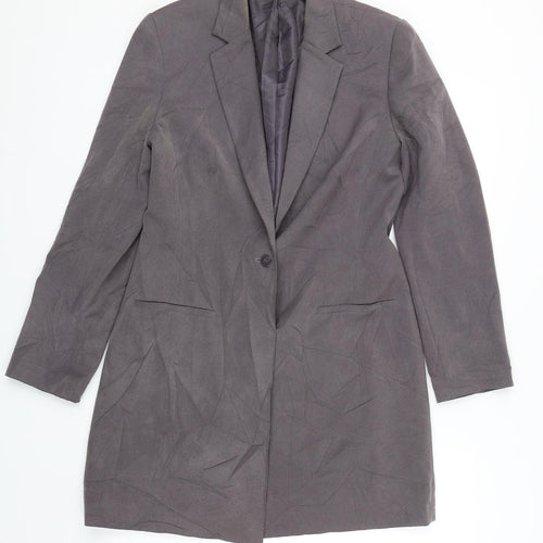 NEXT Womens Grey Herringbone  Jacket Suit Jacket Size 12