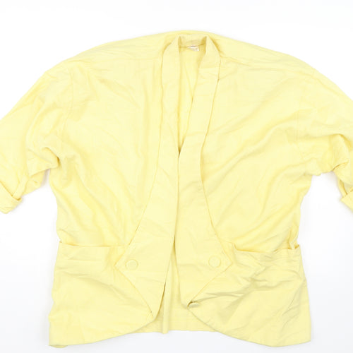 Preworn Womens Yellow Striped  Cape Jumper Size 14