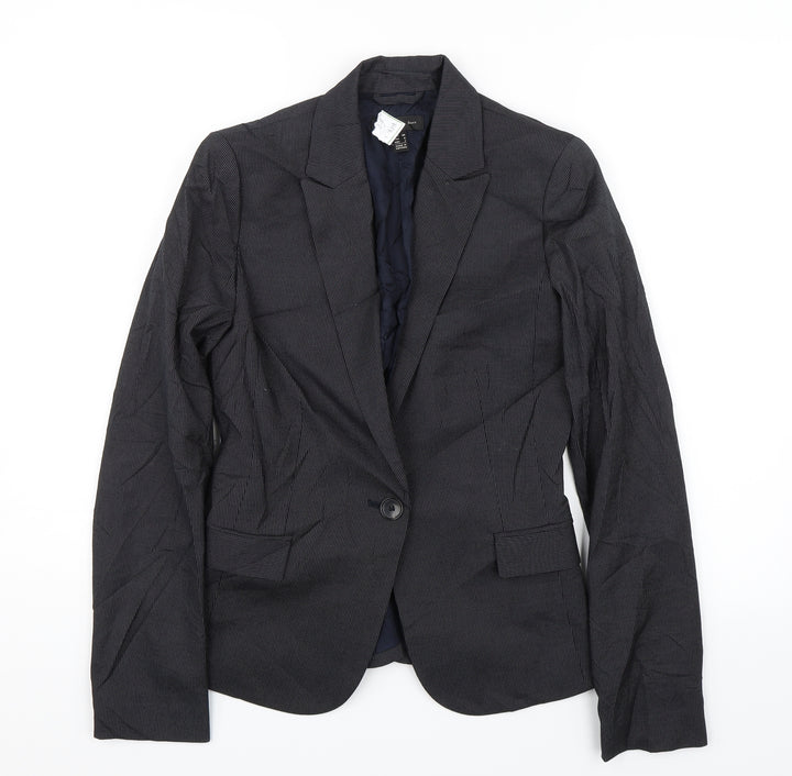 Mango Womens Black Striped  Jacket Suit Jacket Size 8