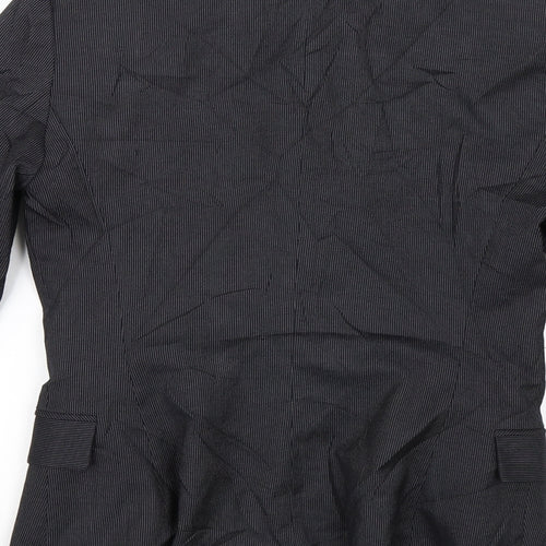 Mango Womens Black Striped  Jacket Suit Jacket Size 8