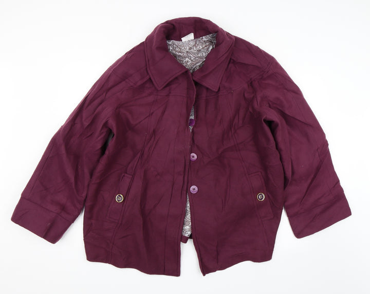 Anne De Lancay Womens Purple   Overcoat Coat Size XL