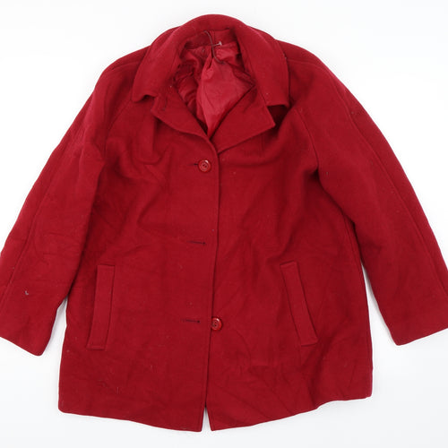 Zarina Womens Red   Overcoat Coat Size 14