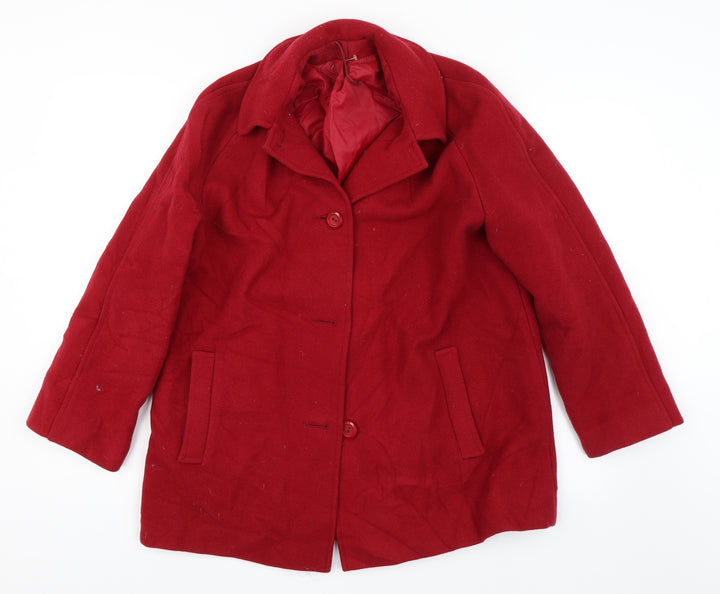 Zarina Womens Red   Overcoat Coat Size 14