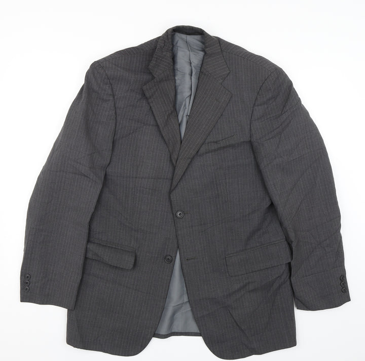 m&s Mens Green Striped  Jacket Suit Jacket Size M