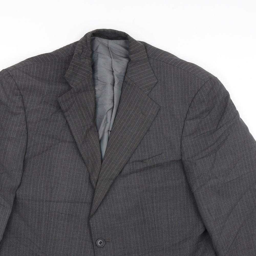 m&s Mens Green Striped  Jacket Suit Jacket Size M