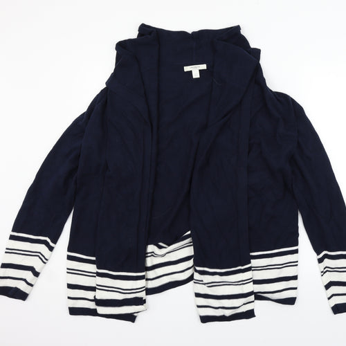 Liz Claiborne Womens Blue Striped  Cardigan Jumper Size L
