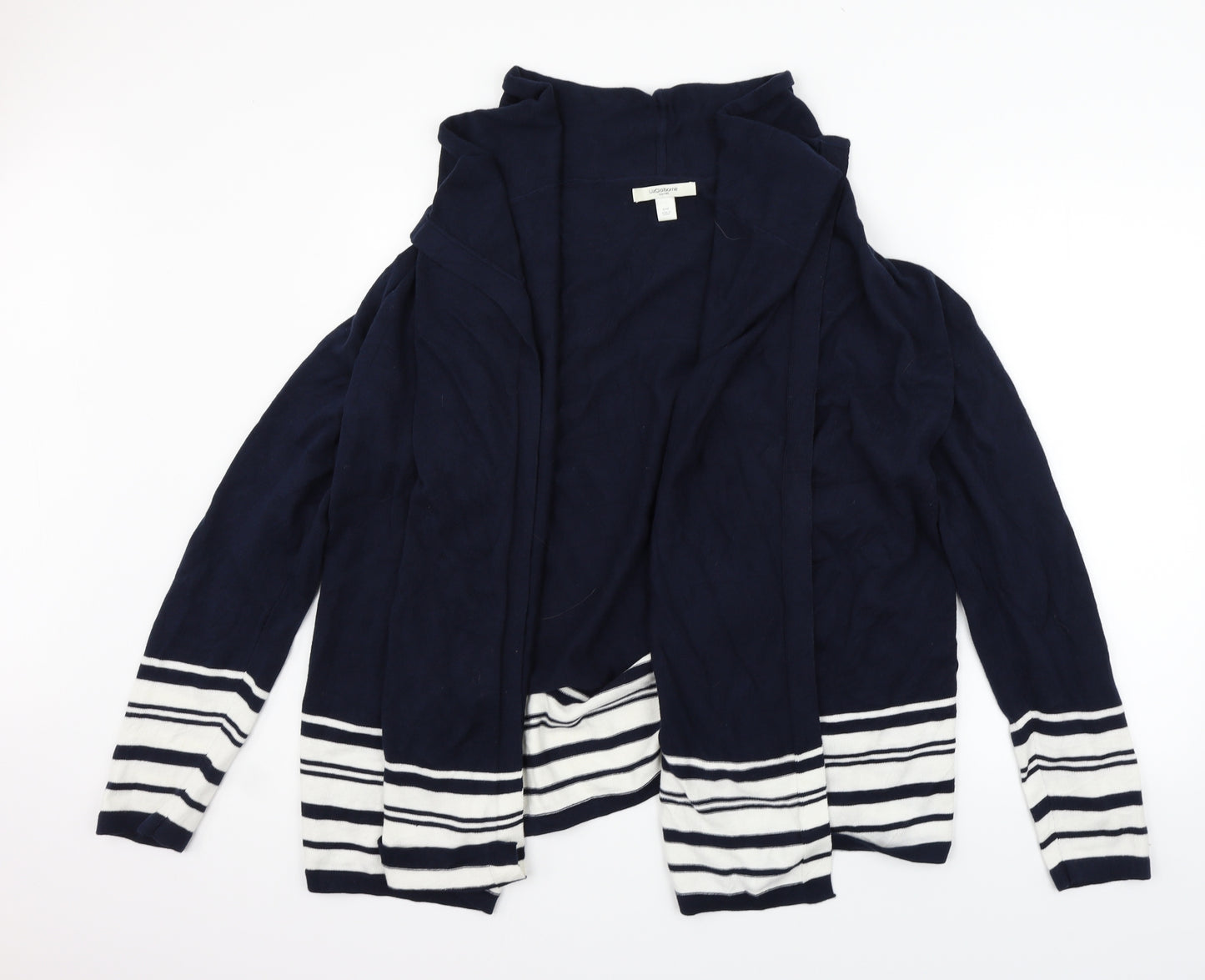 Liz Claiborne Womens Blue Striped  Cardigan Jumper Size L