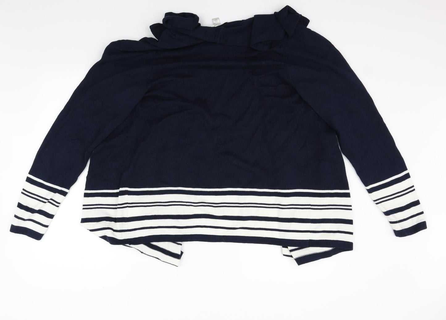 Liz Claiborne Womens Blue Striped  Cardigan Jumper Size L