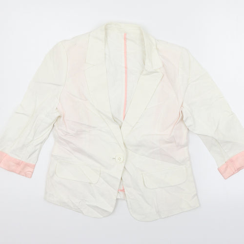 five plus Womens White   Jacket Blazer Size M