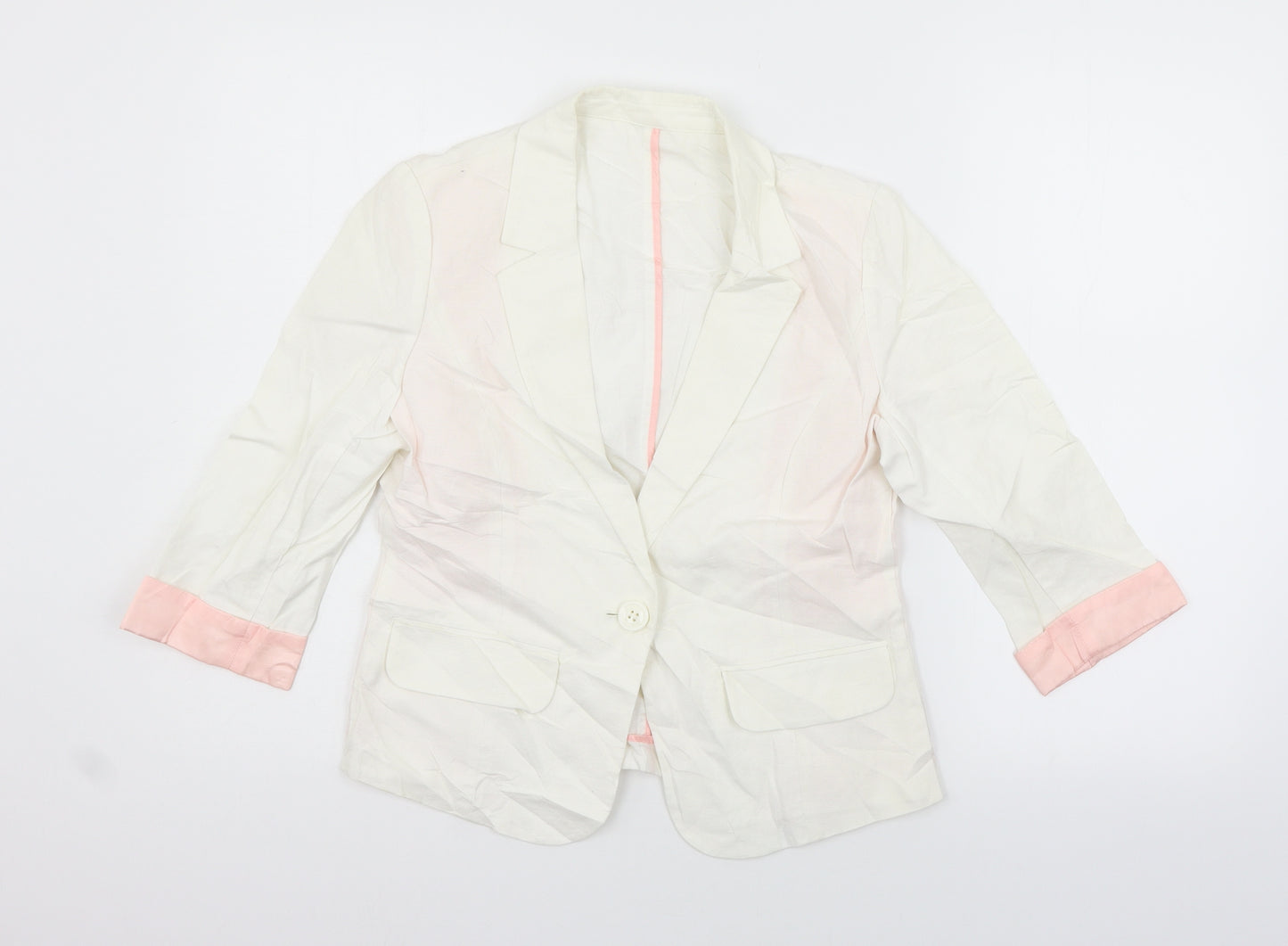 five plus Womens White   Jacket Blazer Size M
