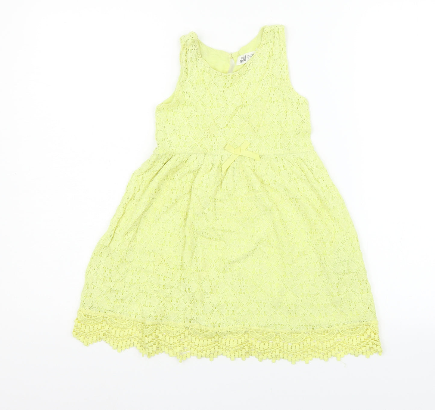 H&M Girls Yellow   Fit & Flare  Size 5-6 Years